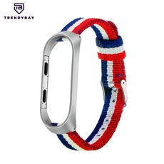 China CBXM350 Trendybay Benutzerdefinierte gestreifte Nylon Nato Strap für Xiaomi Mi Band 3 2 Hersteller