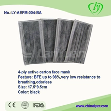 porcelana Mascarilla desechable de carbón activo con bucle de oreja de 4 capas fabricante