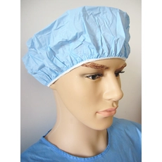China PVC Single-Layer Disposable Bath Cap in Blue manufacturer
