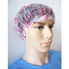 China PVC Single-Layer Disposable Shower Hat  with Printing manufacturer