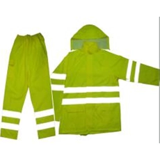 China Yellow Rainwear Jacket and Pant With Reflective Tape manufacturer