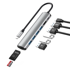 Китай E-Sun 8 в 1 Тип C USB C-концентратор Док-адаптер для USB-устройства чтения карт 3.0 UHD 4K HUB для ноутбука производителя