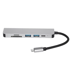 Китай E-sun 6 in 1 Type c Hub Docking USB C Hub with UHD for Laptop производителя