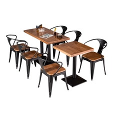 Китай Современный индустриальный стиль кофейня быстрого питания кафе Cafe Commercial Wood Restaurant Murniture Стол для сиденья и кресла производителя