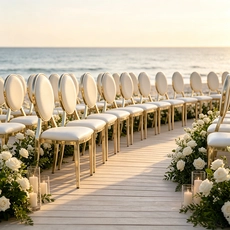 China Wholesale Modern Eco-Friendly Hotel Dining Living Room Outdoor Stackable Metal Wedding Chair for Events manufacturer