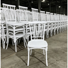 China White Plastic Vertical Slat Back Chair Stackable Event Chair for Hotel Restaurant Wholesale & Rental manufacturer