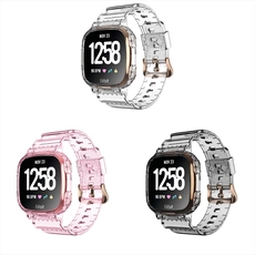 porcelana CBFV17 Clear Clear TPU Funda protectora escarpada con bandas de correa para Fitbit Versa Lite 1 2 3 fabricante