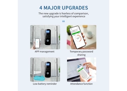 China China Factory High Style Commercial Grade No Drill Smart Lock Fingerabdruck-Codekarte für Büroglastüren Hersteller