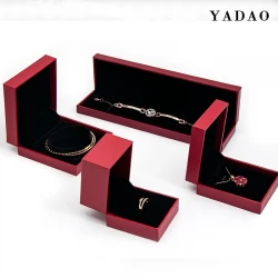 China Classic style red paper covered jewelry ring packaging in stock ship out soon manufacturer