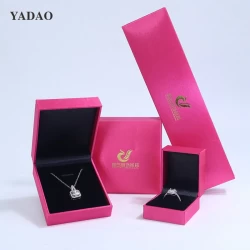 China Pink shell with black lining filp style jewelry box Straight edge and right angle design jewel box manufacturer