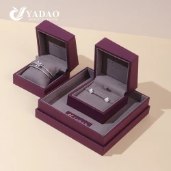 الصين إطلاق فاخر جديد على الطراز الأرجواني صندوق تغليف مجوهرات الماس متعدد الوظائف الصانع