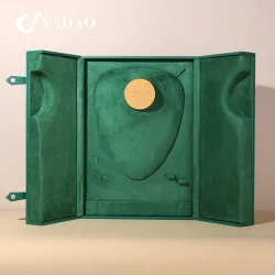 Trung Quốc Hộp đóng gói đồ trang sức bằng đá quý màu xanh lá cây hai cửa cao cấp dành cho thị trường kim cương sang trọng ở Trung Đông nhà chế tạo