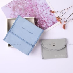 China light blue envelope pouch for jewelry packaging manufacturer
