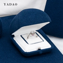 China sea shell shape button design fashion style jewelry ring packaging box set microfiber covered manufacturer