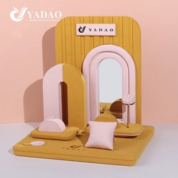 China customized colorful microfiber accessory boutique shopping jewelry display props small set manufacturer