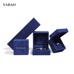 China YADAO Superior Velvet Jewelry Box Blue Custom logo for Ring Bracelet Necklace Earring Packaging manufacturer