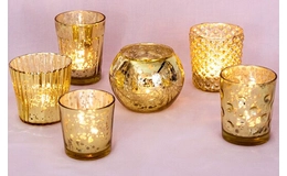 Candle Holder Glass Votive Spot Plating Gold
