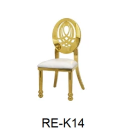 China Luxury Back Metal Chair with Cushions Stainless Steel Banquet Chair Design for Hotels Weddings Parties Living Room Use manufacturer