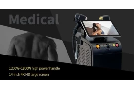 New medical 1200W+1800W high power diode laser hair removal machine show