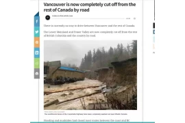 加拿大的道路因洪水而被切断，货物该何去何从？