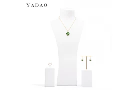 White simple custom resin bust jewelry display set