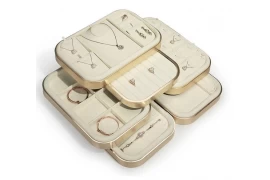 Metal Jewelry Ring and Earring Multifunctional Tray Microfibre Pad