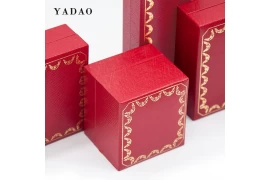Red leather jewelry box set with ring earring bracelet necklace bangle box
