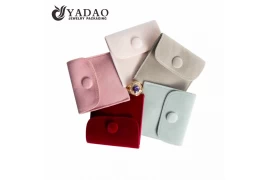 Velvet pouch with buckle for jewelry gift packaging