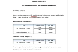 Mangyaring magbayad ng pansin muli, MSC at ZIM USA at Canada port ng patutunguhan Port Congestion Charge Notice