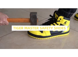 China PRODUCTVIDEO-x-2022 nieuw design tiger master brand fashion sport veiligheidsschoenen. Deze veiligheidsschoen met veters biedt ook superieure werkbescherming en een antislip PU-loopzool voor uitstekende stabiliteit.-x-2022 nieuwe fabrikant van mode s fabrikant