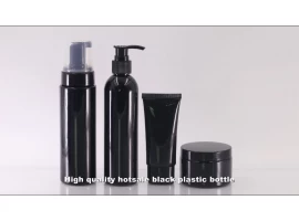 Czarna kosmetyczna butelka i słoik