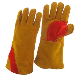 China leather soldering gloves factory, genuine leather soldering gloves manufacturer, true leather welder gloves supplier