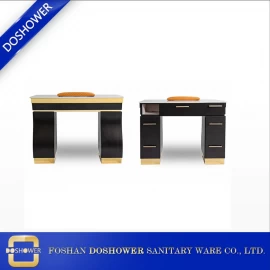 Chine Dessus en marbre collecteur d'ongles en cuir DS-M1123 meubles de manucure table à ongles usine fabricant