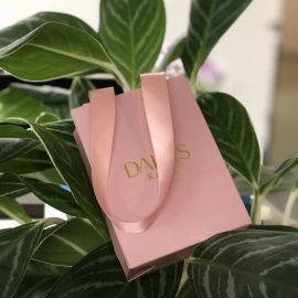 Китай Yadao Подарочный пакет из бумаги для печати розового цвета с ручкой из ленты производителя