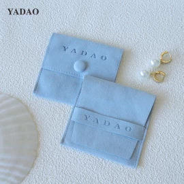 China baby blue color microfiber pouch for jewels manufacturer