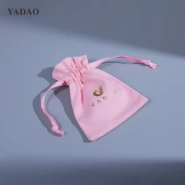 Китай Холщовый мешочек для украшений ярко-розового цвета на шнурке производителя
