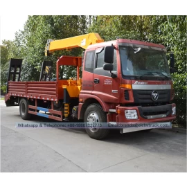 China 6300 kg FOTON AUMAN 4 X 2 Flatbed Truck With Crane manufacturer