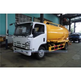 China Japão Isuzu 6000l 6cbm 6m3 Caminhão de tanque de esgoto a vácuo - 1600 - 2200 galões de sucção fecal fornecedor de caminhão fabricante
