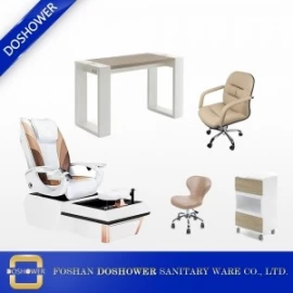 Chine 2019 BLANC moderne salon de beauté nouveau design chaise de pédicure table de manucure à ongles DS-W9001 SET fabricant