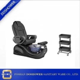 China Cadeira de pedicure spa dowrower luxuoso preto com equipamentos de salão de salão móveis de fornecedor de cadeira de preenchimento automático fabricante