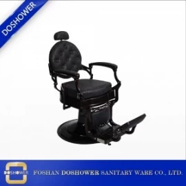 porcelana Fábrica de equipos de silla de peluquería de la estación de pelo con silla de la tienda de barbería de China para la silla negra de la barbería antigua fabricante