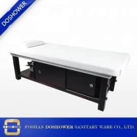 China Mesas de cabeceira de massagem de couro madeira spa salão de beleza com armário de armazenamento DS-M9002 fabricante