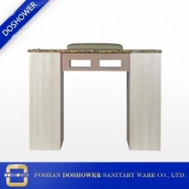 China Marmeren top met houten voet Manicure Bar tafel met manicure tafels Nagelstudio DS-W9525 fabrikant