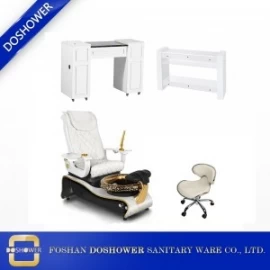 porcelana China mejor paquete de silla de spa de pedicura dorada y proveedor y fabricante de estación de mesa de manicura DS-W1802 SET fabricante