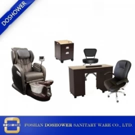 China complete pedicure spa chair with hot sale wooden nail table tech chair wholesale china DS-W28A SET manufacturer