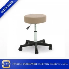 China cream round nail salon chairs leather covers round bar stool manufacturer