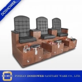 Çin Oem pedikür spa sandalye ahşap pedikür tezgahı ile çift pedikür tezgah DS-J12 üretici firma
