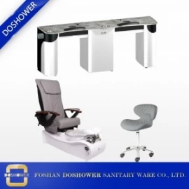 الصين العادم تنفيس نظام الهواء باديكير الكراسي حزمة مع مخصص طاولة تنفيس مسمار الجملة الصين DS-W2057 SET الصانع