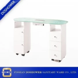 China mesa de manicure de vidro e mesa de manicure com coletor de poeira fabricante
