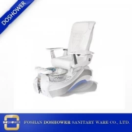 中国 贅沢な白および銀製の鉱泉のペディキュアの椅子はペディキュアの温泉の椅子製造業者陶磁器DS-W89のペディキュアの足の洗面器が付いている陶磁器を供給します メーカー
